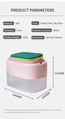 Kitchen Cleaning Dish Soap Sponge Dispenser ABS Material Desktop Installation