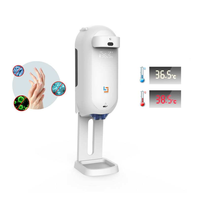 Auto Thermometer Measurement Sensor Soap Gel Foam Hand Sanitizer Dispenser Voice Remind