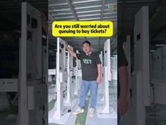 Borne libre-service pour la prise de tickets de file d'attente