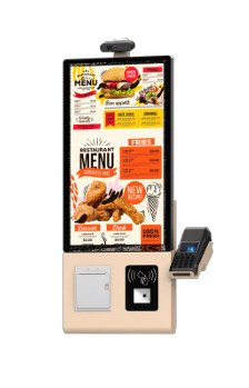 Kiosque de commande autonome OEM de 23,8 pouces en or monté sur le mur avec porte-poste Android / Windows
