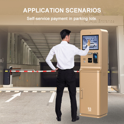 Kiosque de paiement de parking extérieur avec écran tactile HD de 21,5 pouces Caméra de carte bancaire Lecteur de carte Interphone Imprimante QR Code Scanner