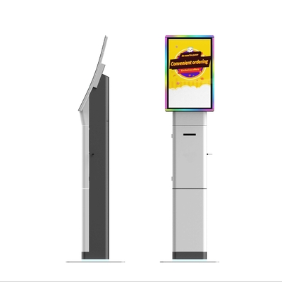23.8 pouces de restauration rapide et de paiement Kiosque au sol Kiosque à écran tactile avec logiciel POS