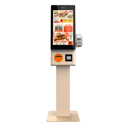 23.8 pouces Touche debout libre Self-service Kiosque de commande de nourriture Restaurant intérieur Terminal de paiement